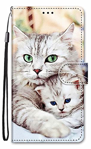 Nodigao für Samsung Galaxy A26 5G Hülle Leder Magnetisch Kickstand mit Kartenfach Tier Muster Motiv Book Flip Hüllen Handyhülle Tasche Case - Katze von Nodigao