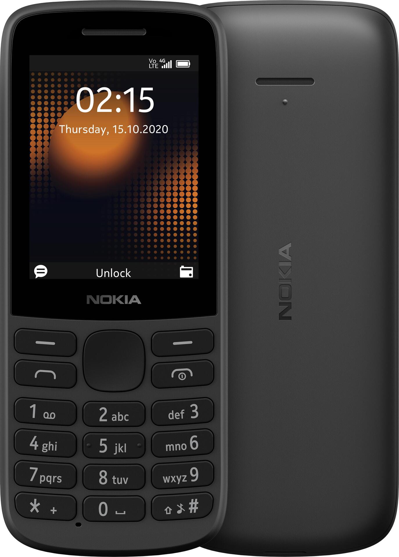 Nokia 215 4G 6,1 cm (2.4) 90,3 g Schwarz Funktionstelefon (1GF026CPA2L02) von Nokia