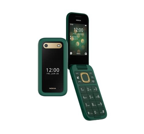 Nokia 2660 Klapp Handy mit 2,8" Display, Dual-SIM, 4G, zoombare Benutzeroberfläche, Notrufknopf, Hörgeräte kompatibel (HAC), 20+ Standy Zeit - Green von Nokia
