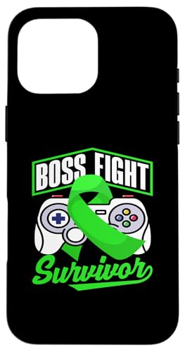 Hülle für iPhone 16 Pro Max Green Ribbon Boss Fight Gamer, Bewusstsein für Non-Hodgkin-Lymphom von Non-Hodgkin Lymphoma Awareness Support Gifts