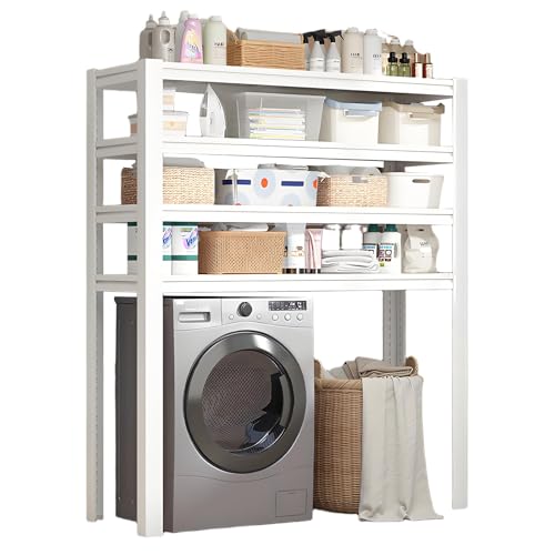 Lagerregal Für Frontlader-Waschmaschine Und Trockner,Über Dem Waschmaschinenregal,Waschmaschinenregal,Waschmaschinenschrank,Badezimmer-Regal,Für Badezimmer Küche Balkon(White,L80*138cm/31.5 * 54.3in) von Nordivo