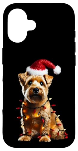 Hülle für iPhone 16 Norfolk Terrier Hund Weihnachtsmannmütze Weihnachtsbeleuchtung Besitzer Mama Papa von Norfolk Terrier Dog Christmas Products