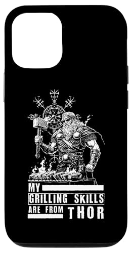 Hülle für iPhone 14 Pro BBQ Grillen Lustig Wikinger Gott Thor Nordic Mythologie von Norse Mythology Barbecue Grill Funny Designs