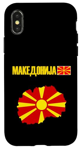 Hülle für iPhone X/XS Mazedonien, Mazedonien-Karte, Nordmazedonien-Flagge. von North Macedonia,Macedonia,Flag of North Macedonia.