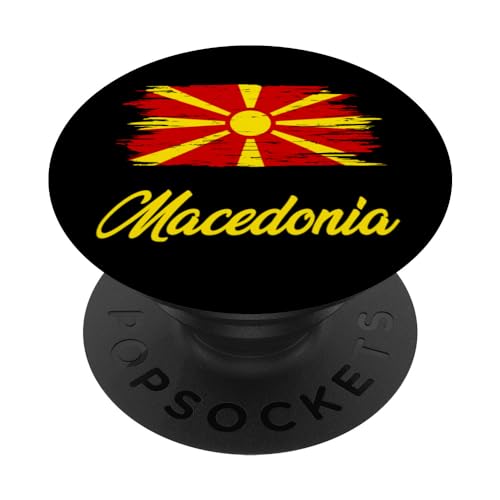 Mazedonien, Mazedonien, Mazedonien, Nordmazedonien Flagge. PopSockets mit austauschbarem PopGrip von North Macedonia,Macedonia,Flag of North Macedonia.