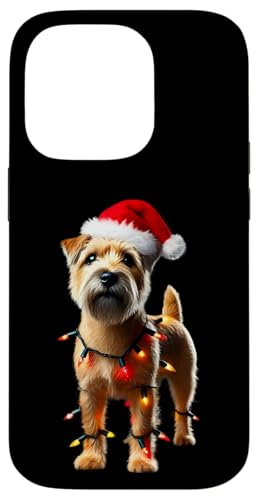 Hülle für iPhone 14 Pro Norwich Terrier Weihnachtsmannmütze Weihnachtsbeleuchtung Hundebesitzer Mama Papa von Norwich Terrier Christmas Products