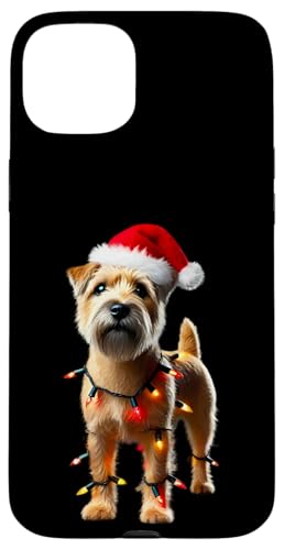 Hülle für iPhone 15 Plus Norwich Terrier Weihnachtsmannmütze Weihnachtsbeleuchtung Hundebesitzer Mama Papa von Norwich Terrier Christmas Products