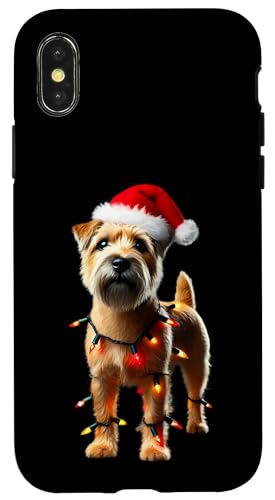 Hülle für iPhone X/XS Norwich Terrier Weihnachtsmannmütze Weihnachtsbeleuchtung Hundebesitzer Mama Papa von Norwich Terrier Christmas Products