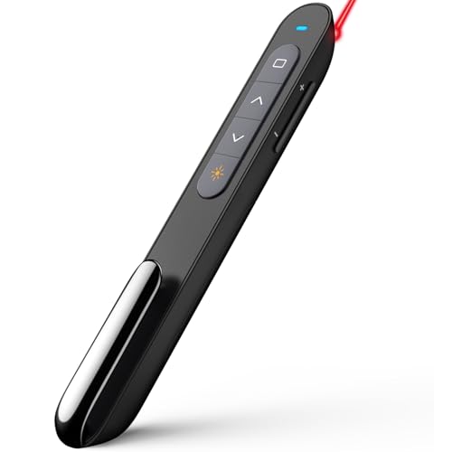 【Multifunktionaler Presenter】NORWII N27 Laserpointer Powerpoint Fernbedienung 100m, Wireless Presenter Laserpointer Präsentation, Präsentationsfernbedienung Unterstützt Hyperlink/Lautstärkeregler von Norwii