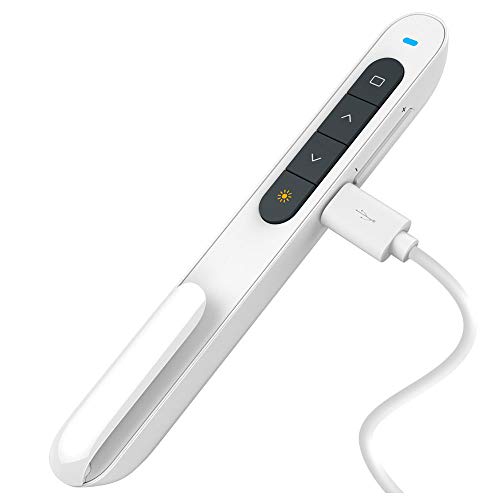 【Wiederaufladbar】 Norwii N76 Wireless Presenter Wiederaufladbar mit Einer Reichweite von 300 Fuß, Hyperlink USB Powerpoint Remote-Präsentations-Clicker Laserpointer Wiederaufladbar 2,4 GHz (Weiß) von Norwii