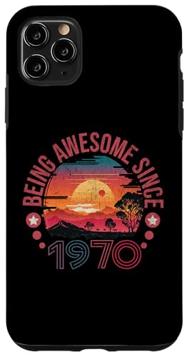 Hülle für iPhone 11 Pro Max Being Awesome Since 1970 Vintage Sunset Retro Birthday von Nostalgia Style Merch.