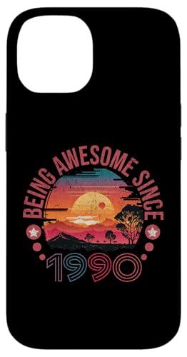 Hülle für iPhone 14 Being Awesome Since 1990 Vintage Sunset Retro Birthday von Nostalgia Style Merch.