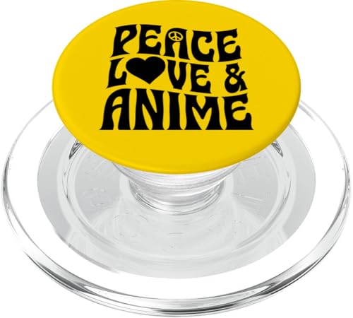 Friedensliebe und Anime-Herz-Friedenssymbol PopSockets PopGrip für MagSafe von Nostalgic Anime Aesthetic Merch and Essentials