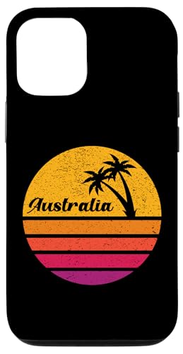 Hülle für iPhone 12/12 Pro Australien Retro-Stil 70er 80er Vintage Palme Sonnenuntergang von Nostalgic Beach Vacations