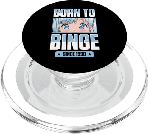 Born To Binge Since 1990 Geburtstag für Anime-Fan, der 1990 geboren wurde PopSockets PopGrip für MagSafe von Nostalgic Birthday Party Supplies for Anime Fans