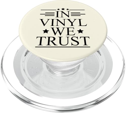 In Vinyl We Trust Zitat für Schallplattensammler PopSockets PopGrip für MagSafe von Nostalgic Retro Vinyl Record Collecting Merch