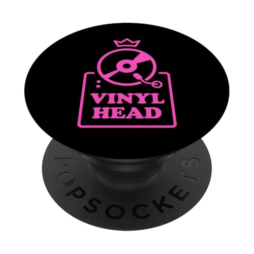 Retro Vinyl Schallplattensammler Vinylkopf PopSockets Klebender PopGrip von Nostalgic Retro Vinyl Record Collecting Merch