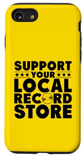 Unterstützen Sie Ihren lokalen Plattenladen-Familien-Vinyl-Shop Hülle für iPhone SE (2020) / 7 / 8 von Nostalgic Retro Vinyl Record Collecting Merch