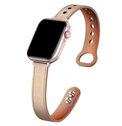 Lederarmband Compatible with Apple Watch 45mm 44mm 42mm, Leder Damen Ersatzband für Apple Watch Series 9/8/7/6/5/4/3/2/1/SE, für iWatch Ultra/2 49mm von NotoCity