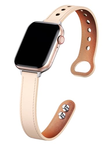 Lederarmband Compatible with Apple Watch Armband 40mm 41mm 38mm, Leder Damen Ersatzband für Apple Watch SE/Series 9/8/7/6/5/4/3/2/1 von NotoCity