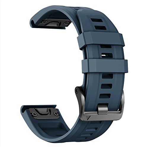 NotoCity 22mm Quick Release Armband Kompatibel mit Garmin Fenix 7 Strap,für Garmin Fenix 5/6, Garmin Fenix 5 Plus/6 Pro/7 Pro Silikon-Ersatzarmband, Marineblau von NotoCity