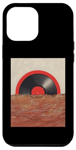 Hülle für iPhone 14 Plus Lustige Vintage Vinyl Schallplatte Sonne Japanische Kunst DJ Elektronisch von Novelty Vintage Record Music Turntable Musician