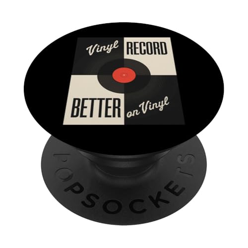 Lustiger Spruch klingt besser auf Vinyl-Schallplatte DJ Elektronischer Gag PopSockets mit austauschbarem PopGrip von Novelty Vintage Record Music Turntable Musician