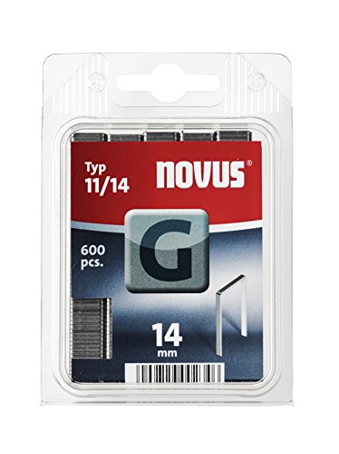 Novus Flachdrahtklammern 14 mm Länge, für Hammertacker, 600 Tacker-Klammern vom Typ G 11/14, aus verzinktem Stahldraht Novus Flachdrahtklammern 14 mm Länge, für Hammertacker, 600 Tacker-Klammern vom Typ G 11/14, aus verzinktem Stahldraht von Novus