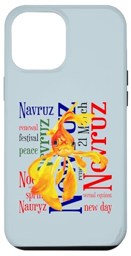 Hülle für iPhone 12 Pro Max Cute Fantail Fish Nowruz Word Collage Hintergrund 1 von Nowruz Novruz, Navruz, Nooruz Gifts & Tees taiche