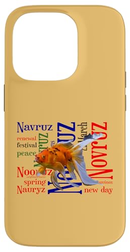 Hülle für iPhone 14 Pro Cute Fantail Fish Nowruz Word Collage Hintergrund 6 von Nowruz Novruz, Navruz, Nooruz Gifts & Tees taiche