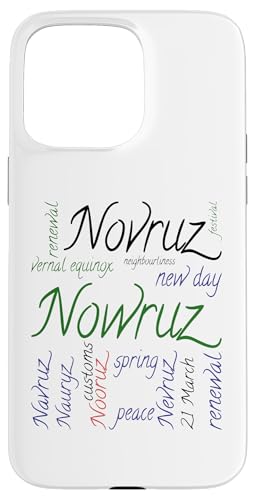 Hülle für iPhone 15 Pro Max Nowruz Holiday Related Words Simple Collage Hintergrund 8 von Nowruz Novruz, Navruz, Nooruz Gifts & Tees taiche