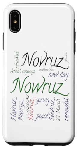 Hülle für iPhone XS Max Nowruz Holiday Related Words Simple Collage Hintergrund 8 von Nowruz Novruz, Navruz, Nooruz Gifts & Tees taiche