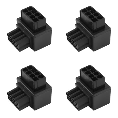 Nozldots 4X ATX 8-Pin-Buchse 90 Grad Gewinkelt Auf 8-Pin-Stecker Netzteil GPU-Servolenkungsanschluss für Grafikkarten-GPU von Nozldots