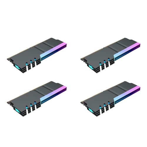 Nozldots 4X Computer DDR4 DDR5 5V ARGB Sync Speicher Radiator PC RGB Bunt RAM KüHlköRper KüHler Cooling Shim Armor Schwarz von Nozldots