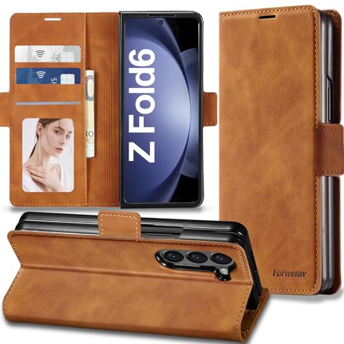 Nshkeji Samsung Galaxy Z Fold 6 Hülle Leder Wallet Klapphülle mit Standfunktion, Braun Nshkeji Samsung Galaxy Z Fold 6 Hülle Leder Wallet Klapphülle mit Standfunktion, Braun von Nshkeji