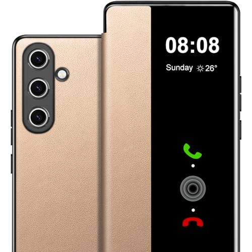 Handyhülle für Samsung Galaxy A14 5G/4G Hülle S View, Clear View Flip Leder für Samsung Galaxy A14 Hülle, Luxus Extra-Dünn Stoßfest Kratzfest Schutzhülle Cover Case für Samsung A14 Tasche Clear S View Handyhülle für Samsung Galaxy A14 5G/4G Hülle S View, Clear View Flip Leder für Samsung Galaxy A14 Hülle, Luxus Extra-Dünn Stoßfest Kratzfest Schutzhülle Cover Case für Samsung A14 Tasche Clear S View von Nshkeji