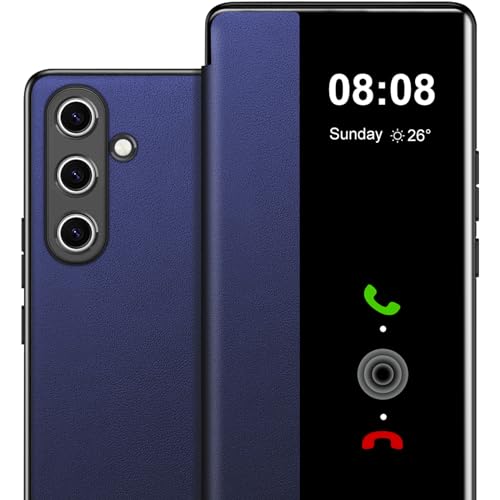 Handyhülle für Samsung Galaxy A55 5G Hülle S View, Clear View Flip Leder für Samsung Galaxy A55 Hülle, Luxus Extra-Dünn Stoßfest Kratzfest Schutzhülle Cover Case für Samsung A55 Tasche Clear S View Handyhülle für Samsung Galaxy A55 5G Hülle S View, Clear View Flip Leder für Samsung Galaxy A55 Hülle, Luxus Extra-Dünn Stoßfest Kratzfest Schutzhülle Cover Case für Samsung A55 Tasche Clear S View von Nshkeji