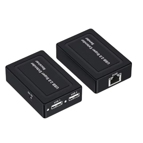 Nsssunnre 100M 2 Ports USB 2.0 Extender über RJ45 Cat5e Cat6 Ethernet Netzwerkkabel für Webcam Kamera Maus Drucker EU STECKER von Nsssunnre