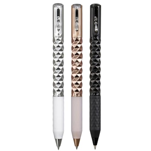 Ntcpefy Geometrischer Metall-Knisterstift Fidget, Stressabbau-Metallformverschiebungs-Switchpen, 0,5 mm Einziehbarer Gelstift, Mehrfarbig von Ntcpefy