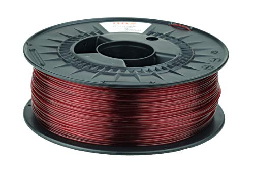 NuNus PETG Filament 1,75mm Filament Made in Europe Premium Qualität PET 1,75mm Polyethylenterephthalat Lebensmittelecht Filament geeignet für 3D Drucker und 3D Stift (1.75mm, transparent rot) von NuNus