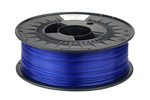 NuNus PETG Filament 1KG - 1,75mm *Premium Qualität in verschiedenen Farben für 3D Drucker, Lebensmittelecht Filament (1.75mm, transparent blau) von NuNus