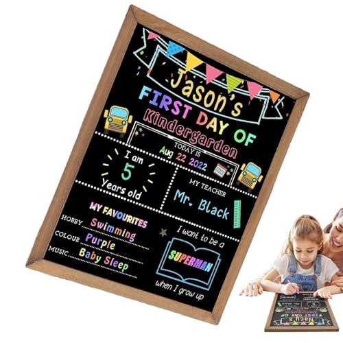 Nubamzy Schulanfang, wiederverwendbares Schild für den Schulanfang, 25,4 x 30,5 cm, wiederverwendbar, Letzter Schultag, Kreidetafel für Kinder von Nubamzy