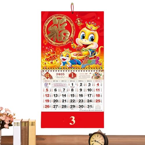 Chinesischer Schlangen-Tierzeichenkalender 2025, Schlangenjahr, chinesisches Horoskop-Kalender, dekorativer Schlangen-Jahreskalender, Heimdekoration mit Sternzeichen-Vorhersagen und astrologischen von Nuhjytgf