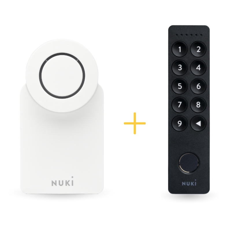 Nuki Home Set | Nuki Smart Lock & Keypad 2 | Exklusiver Bundlerabatt | Smarter Zugang per App, Code oder Fingerprint | Elektronisches Türschloss von Nuki