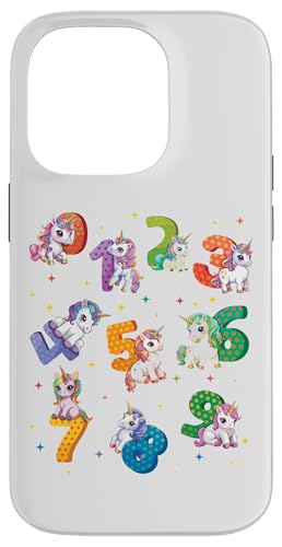 Hülle für iPhone 14 Pro Niedliche Einhorn-Zahlen, Liebe, Mathematik, Tag von Numbers Day Kids Maths Rock Star Mathematics Math