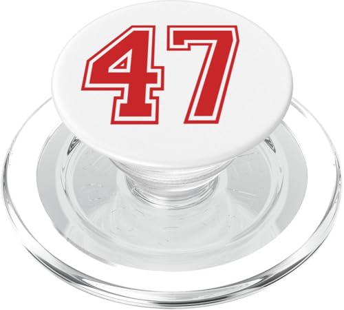 Zahl 47 in Rot PopSockets PopGrip für MagSafe von Numbers and Letters