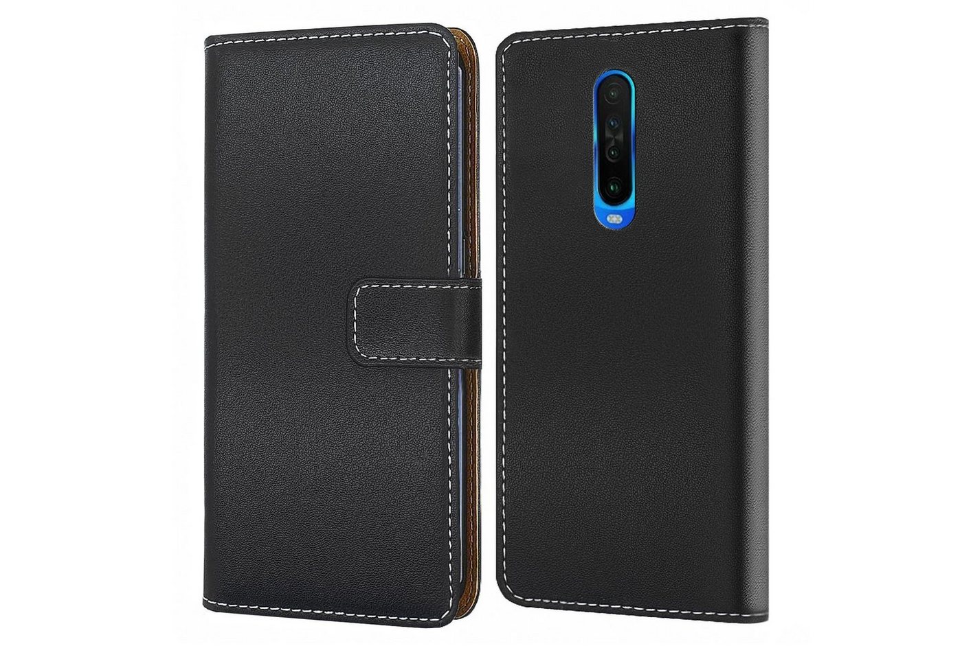 Numerva Handyhülle Bookstyle Etui Handytasche für Xiaomi Redmi K30 / K30 5G, Schutzhülle Klapphülle Flip Cover Schwarz von Numerva