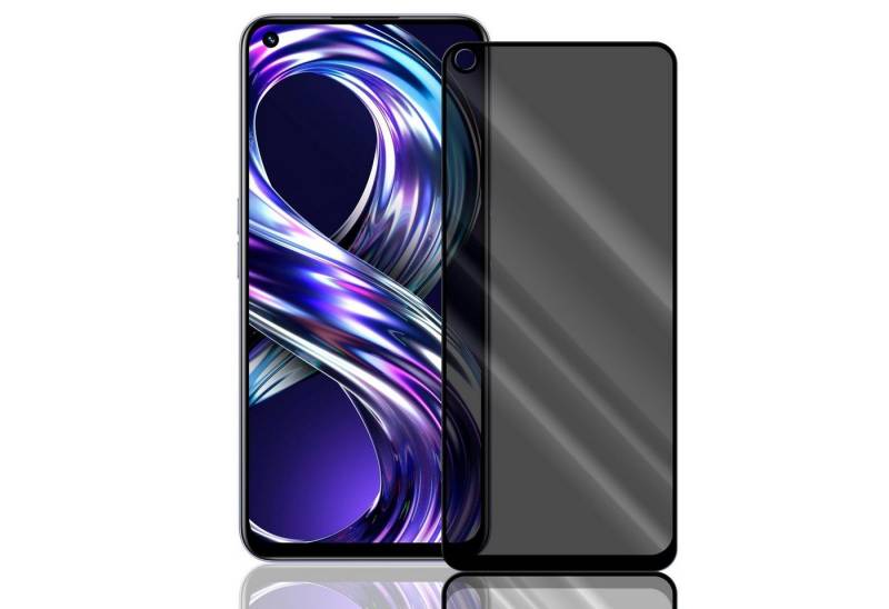 Numerva Schutzfolie Panzer Folie für Realme 8i Echt Glas Folie, (1x Schutzfolie 2x Reinigungstücher), Anti Spy Schutzfolie Blickschutz Glasfolie Sichtschutzfolie von Numerva