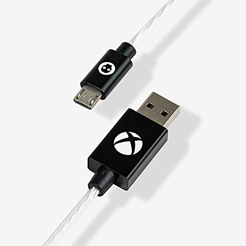 Numskull Offizielles Xbox One Micro-USB-Kabel, grünes LED-Kabel, 1,5 m – Schnelllade- und Wiedergabe-Anschlusskabel – kompatibel mit PS4-Controller, Samsung, HTC von Numskull