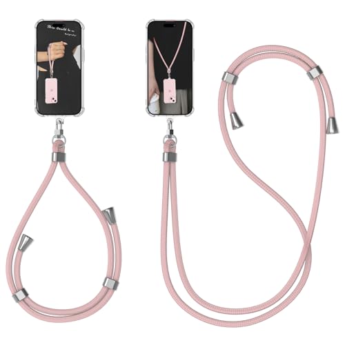 Nupcknn Handykette für iPhone 15 Hülle mit Band,Ultra Dünn Transparent Handyhülle (Abnehmbar Einstellbar) Necklace mit Kordel zum Umhängen Kameraschutz Handy Kette Stossfest Schutzhülle(2 pcs Band) von Nupcknn